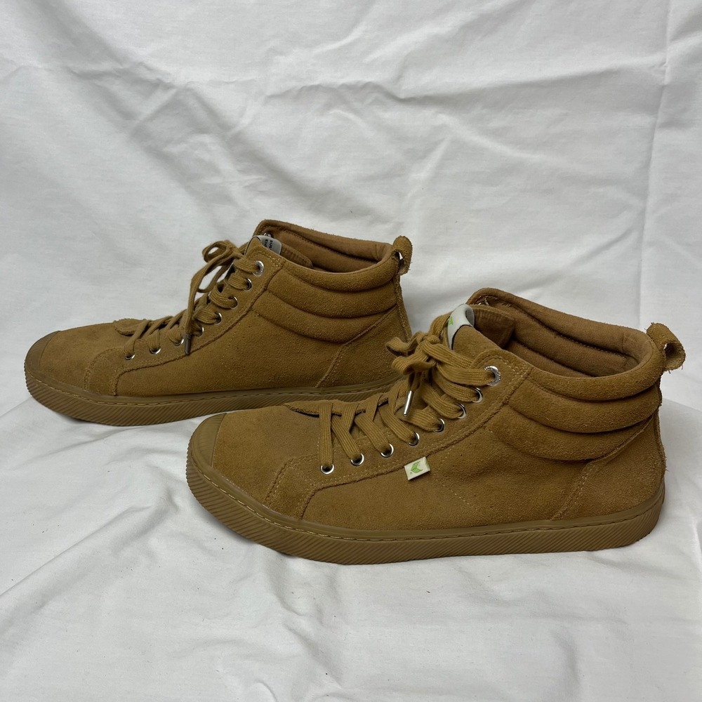 Cariuma Shoes OCA High Top Suede Camel Brown Sneakers Mens 12.5 Sustainable - Picture 8 of 11